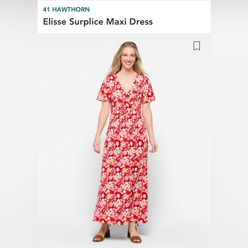 41 Hawthorn Elisse Surplice Maxi Dress Size L